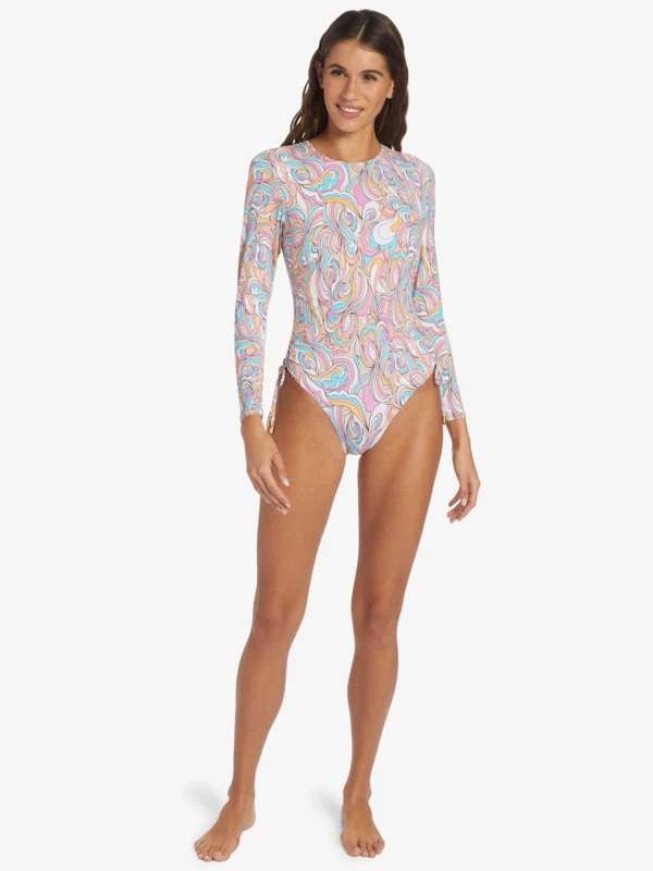 Roxy Warm Sand Onesie Active Cropped UPF 50 Long Sleeve Rashguard - Image 6