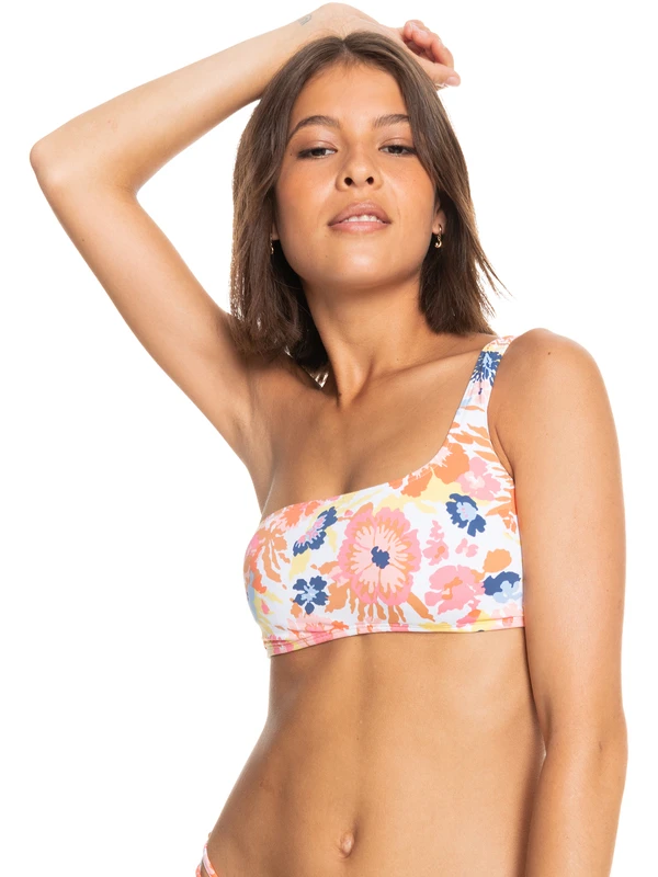 Roxy Printed Beach Classics Asymmetric Bikini Top - Image 2